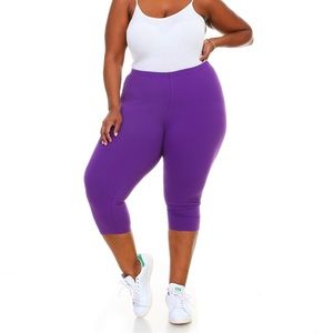 Plus size capri leggings xl-6xl made in usa cotton